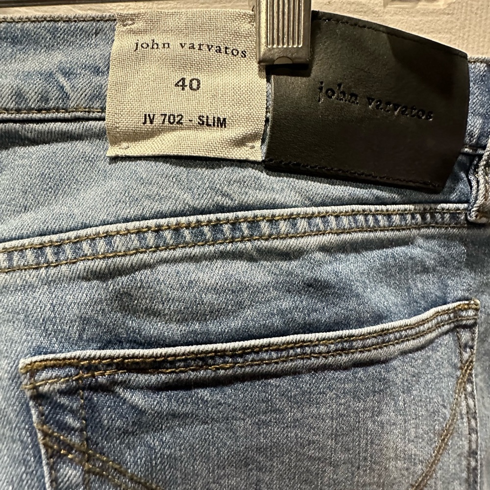 JOHN VARVATOS JEANS CLOUD BLUE SZ 40 NEW NWT REG $218 JV702 J702 BRENT WASH SLIM - Picture 5 of 6
